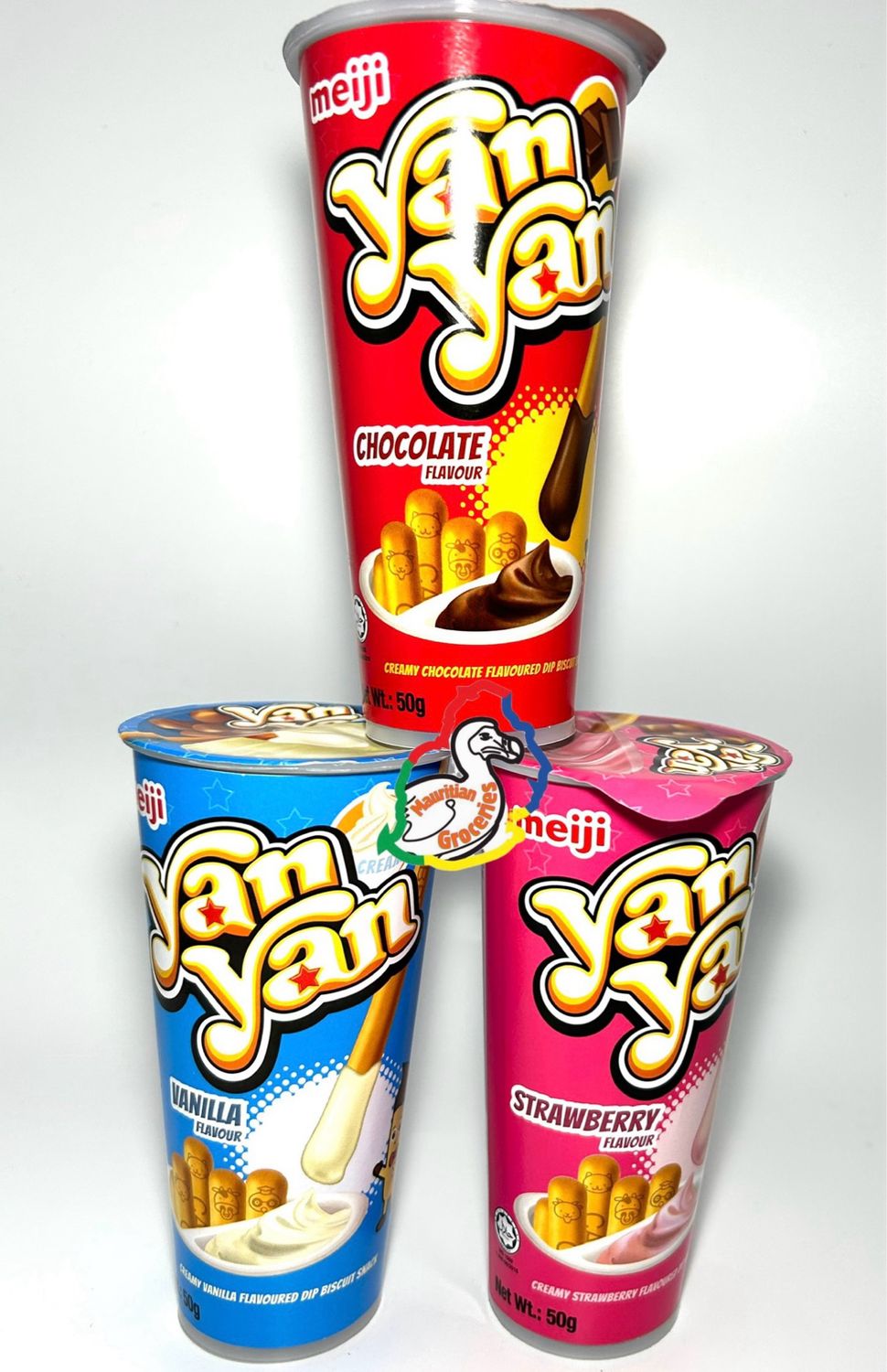 YanYan Dip Biscuit Mix&Match 10 Units Per tray Vanilla, Strawberry Or Chocolate