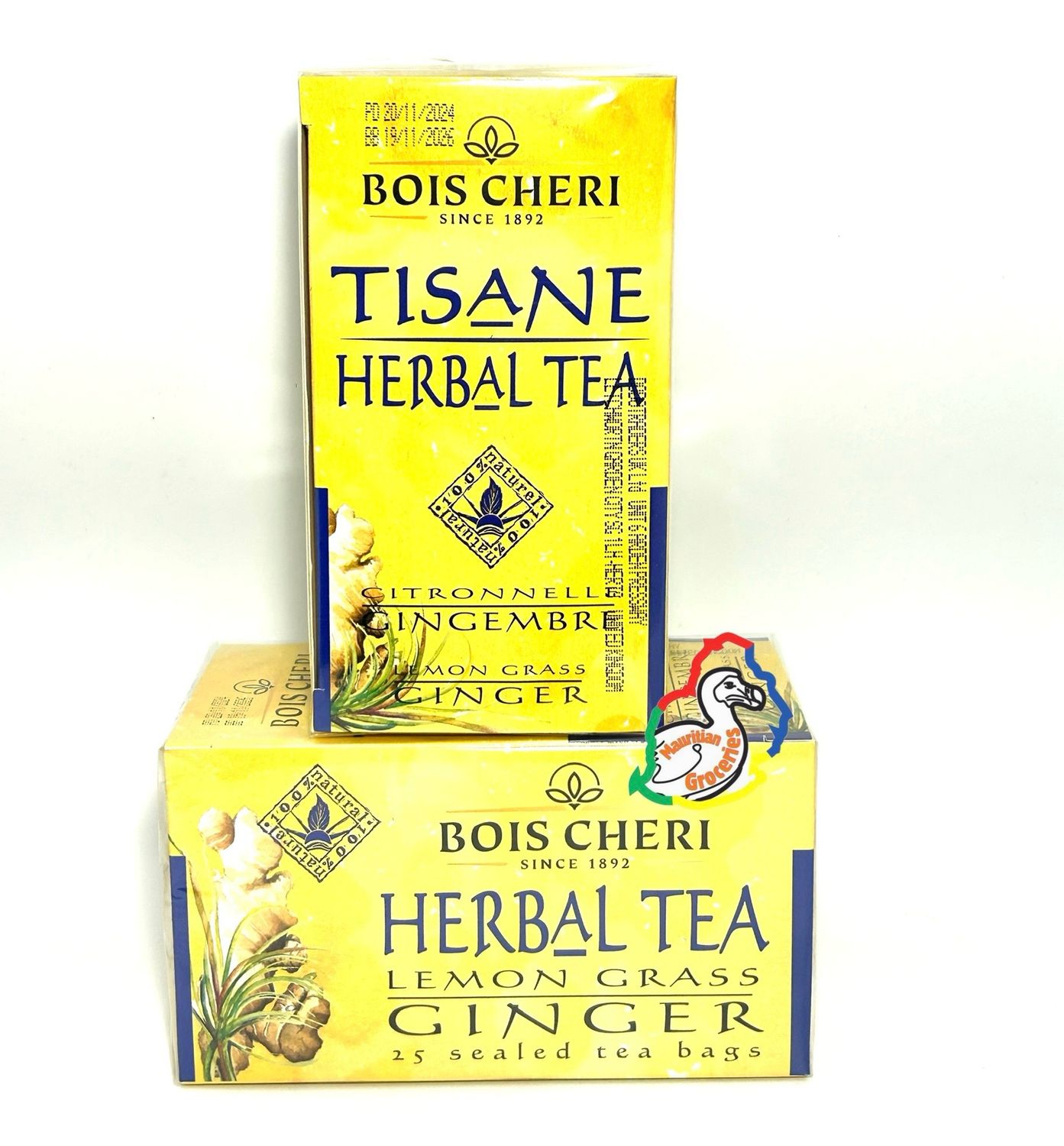 Bois Cheri Herbal Lemon Grass Ginger 25 Sachet