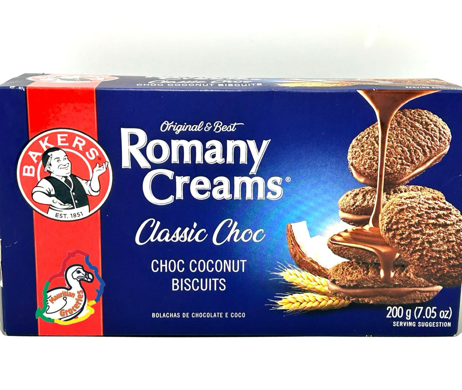 Romany Creams CLASSIC BLUE Chocolate Coconut Biscuits 200g