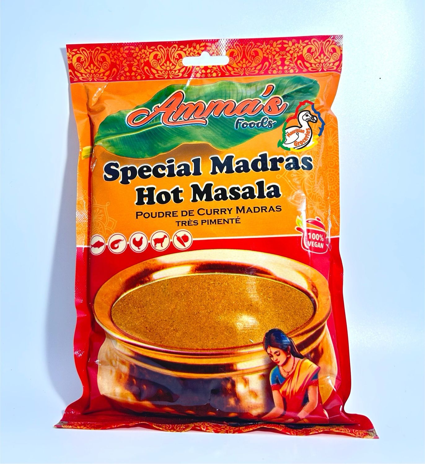 Amma’s Madras Hot Masala POUDRE DE CURRY MADRAS TRÈS PIMENTÉ / Curry Powder Extra Hot 400g