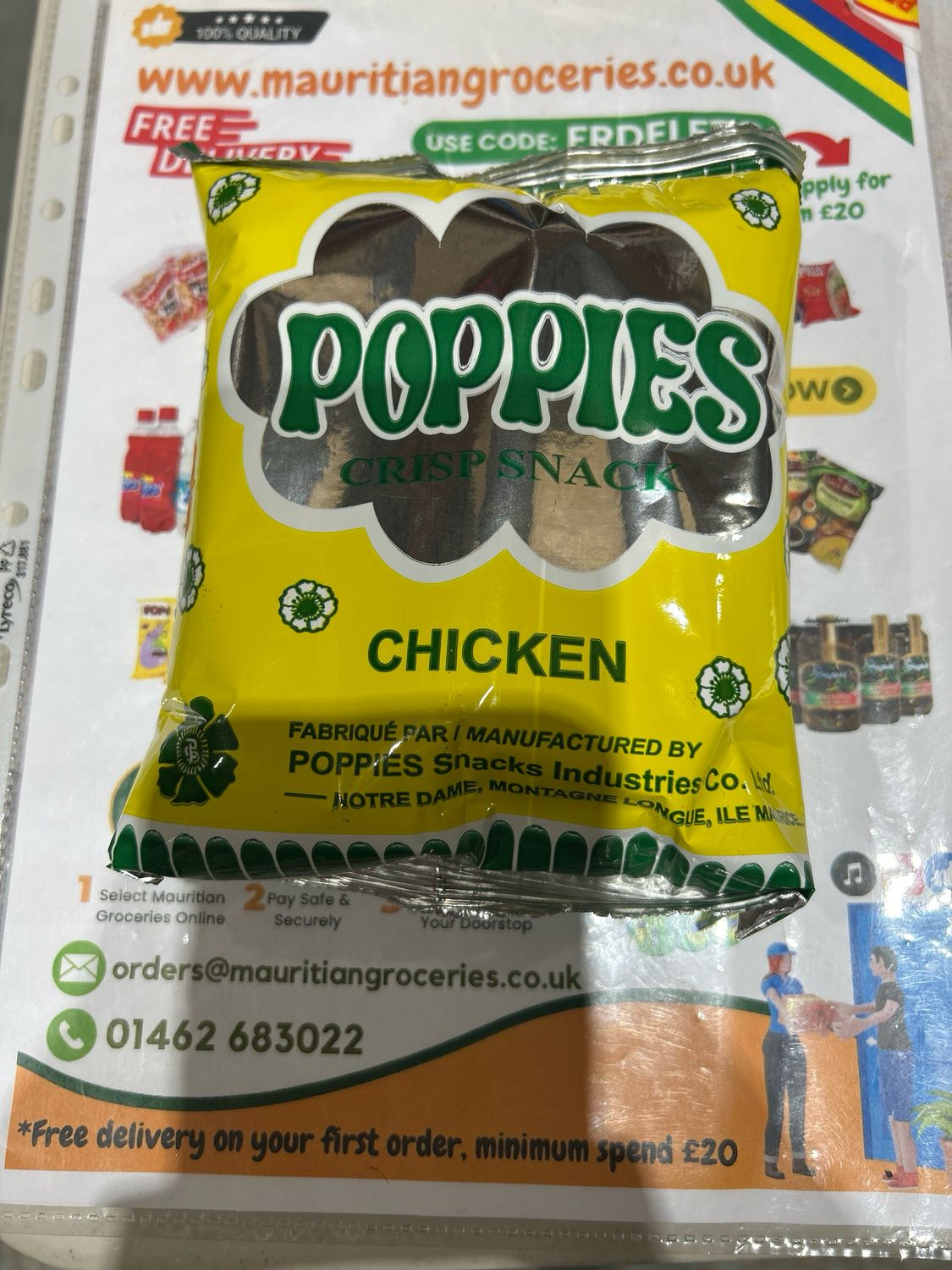 Poppies Crisp Chicken Flavour 30g