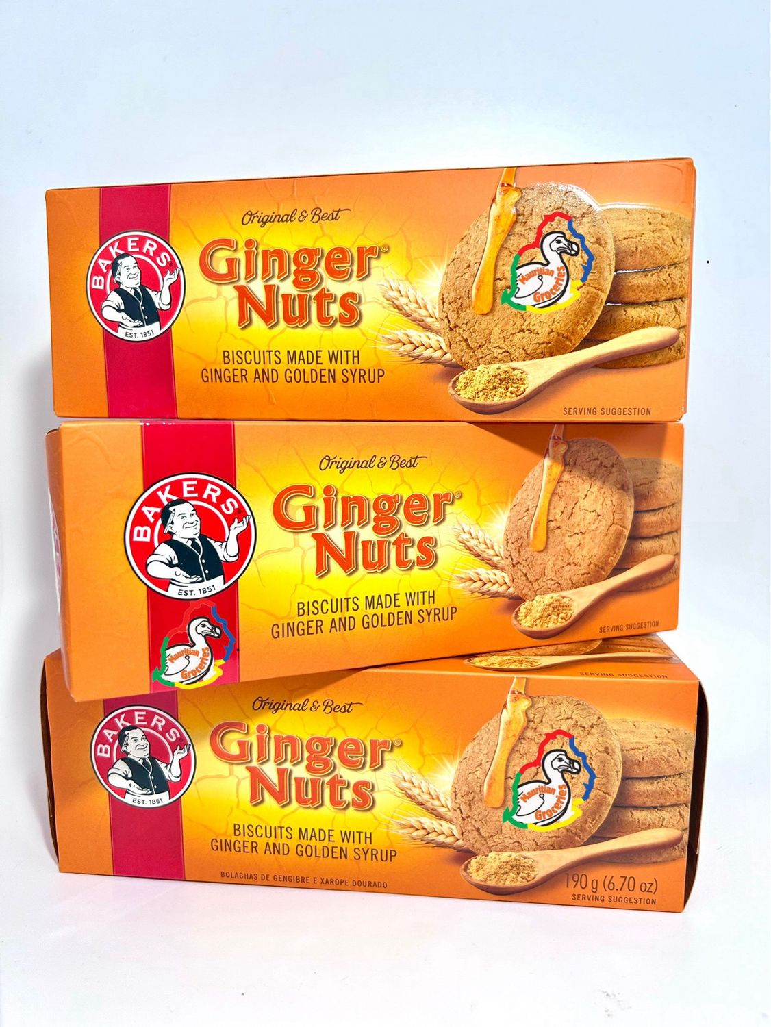 Bakers GINGER NUTS - BISCUITS MADE WITH GINGER AND GOLDEN SYRUP 190g