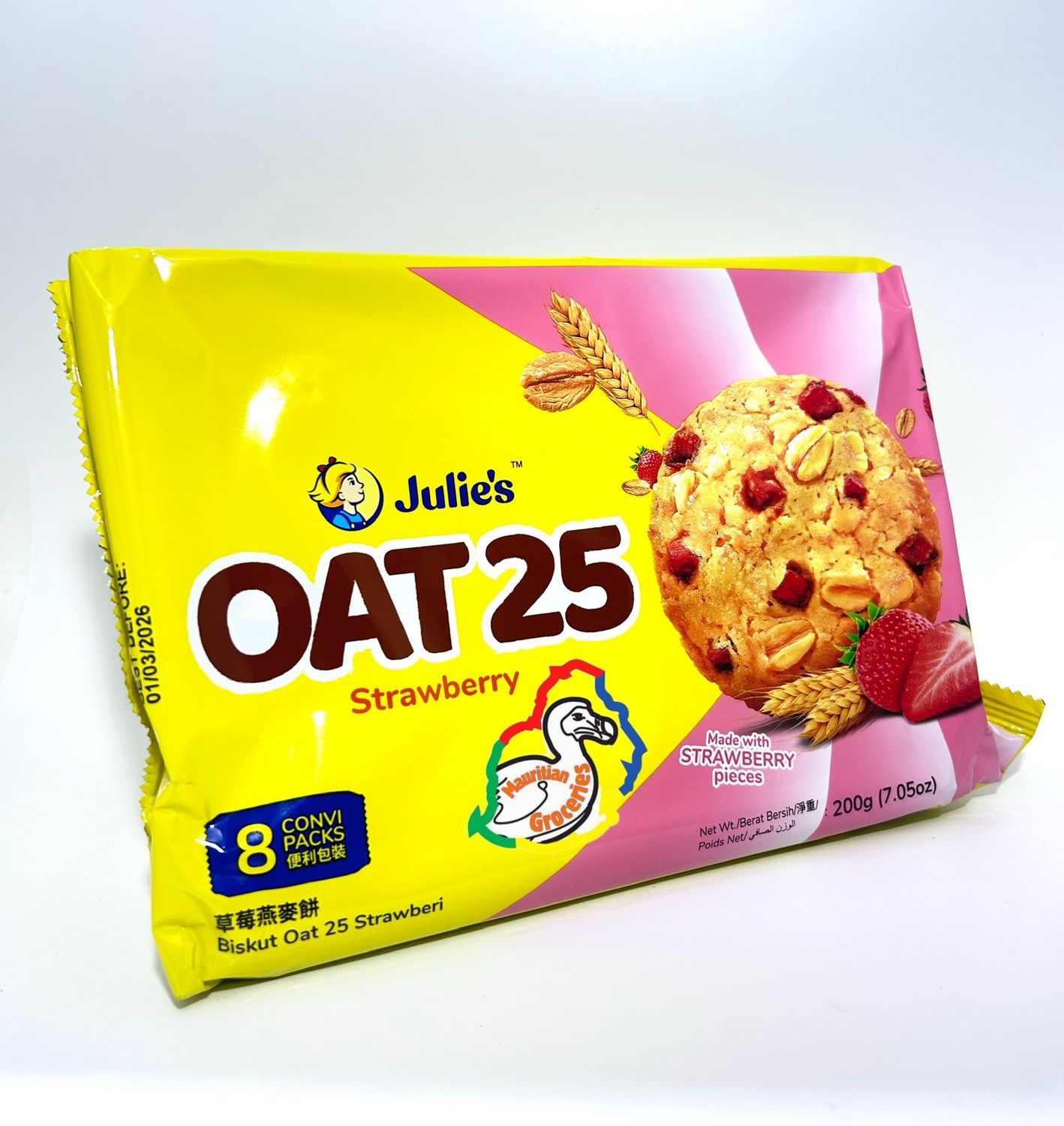 Julie’s OAT 25 Strawberry Hazelnut 8 Packs 200g