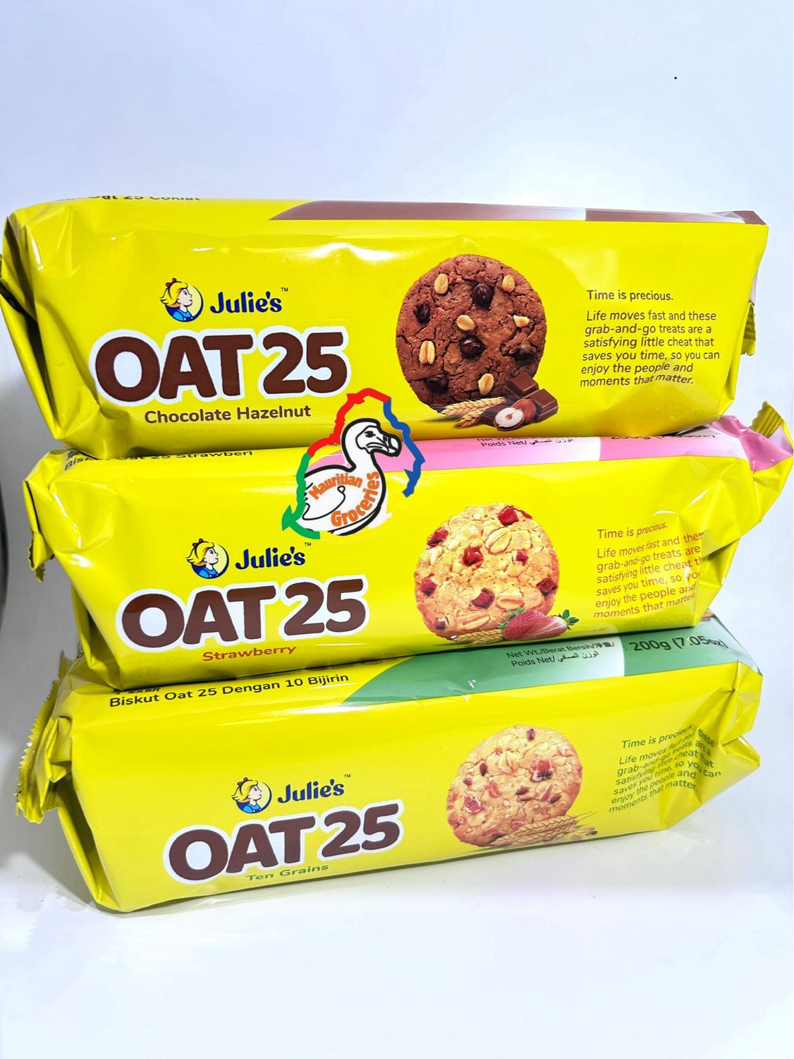 Julie’s OAT Multipack Of 3: Chocolate Hazelnut, Strawberry & Ten Grains.