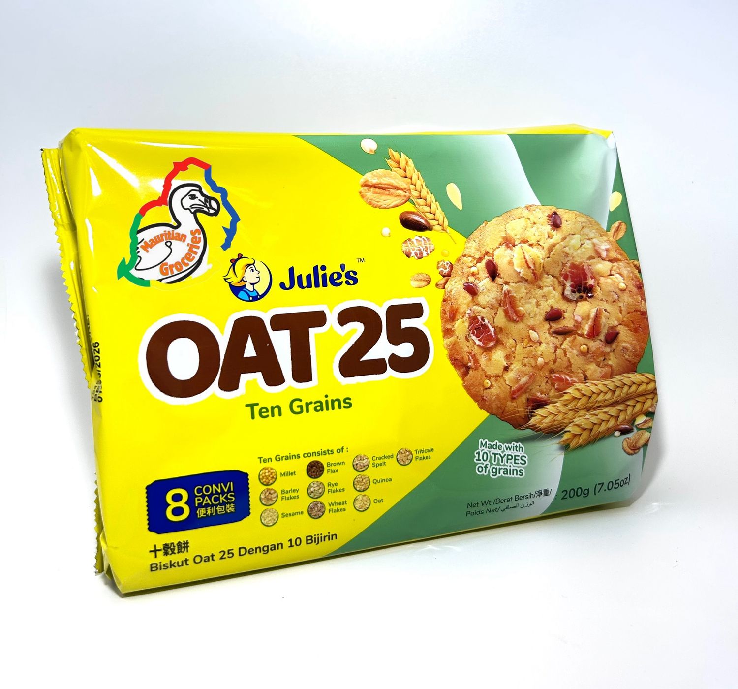 Julie’s OAT 25 Ten Grains Hazelnut 8 Packs 200g