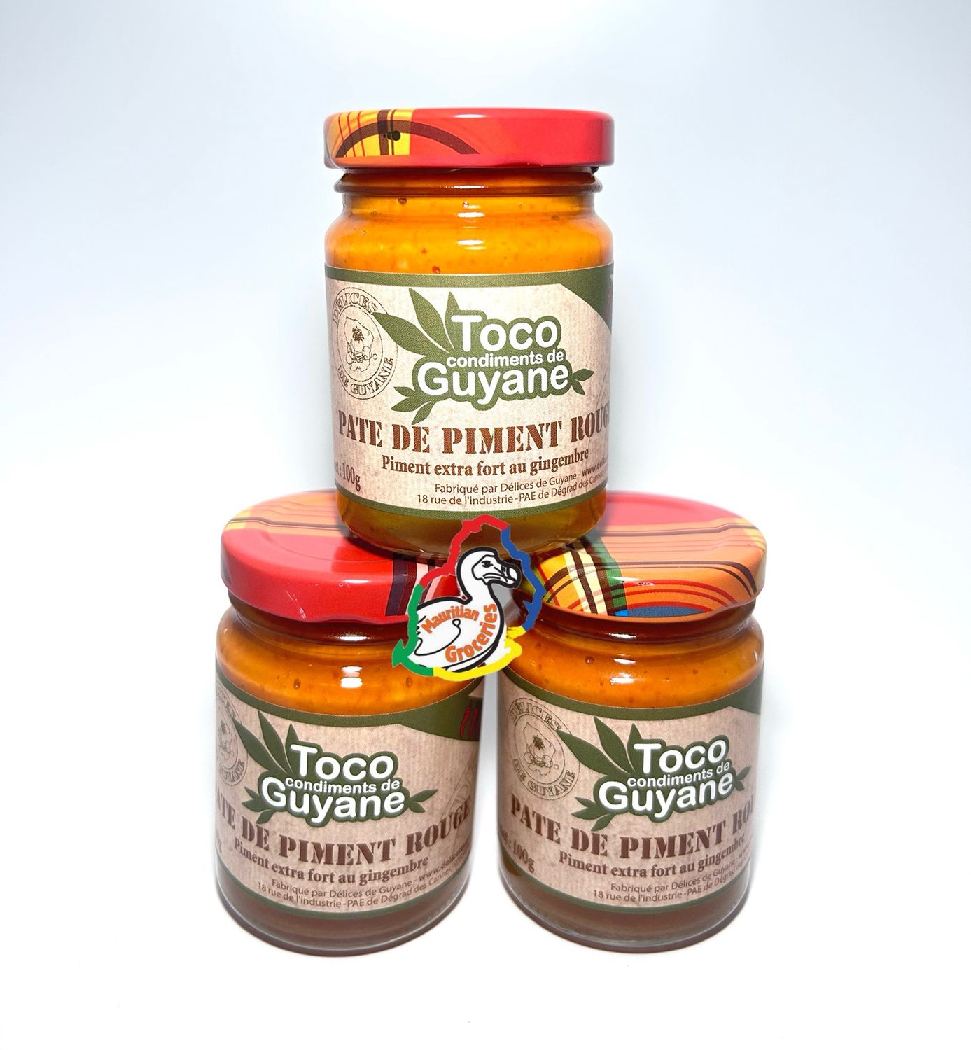 Toco BYANTG Condiments de Guyane® PATE DE PIMENT ROUGE Piment extra fort au gingembre (100g)