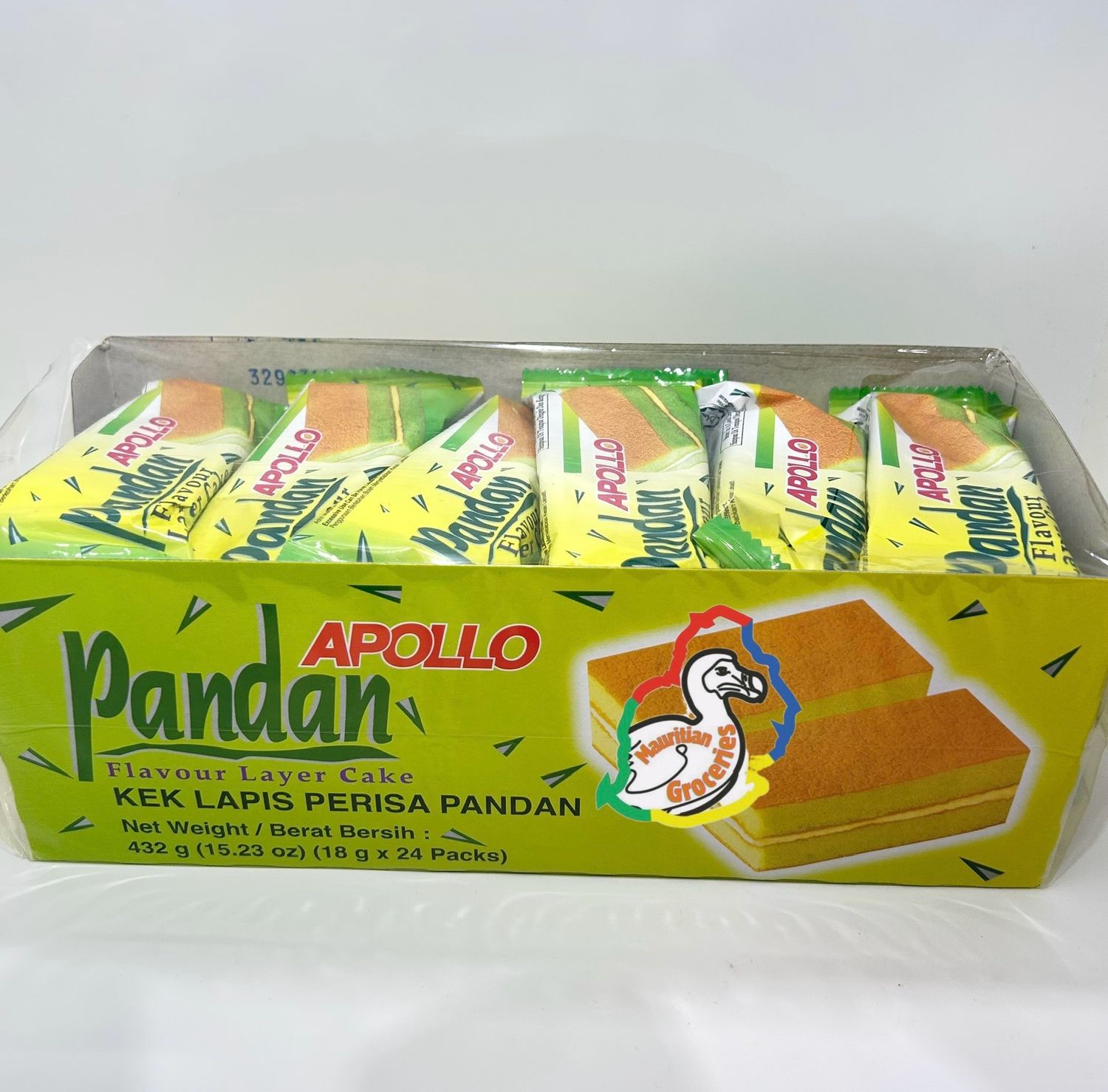 Apollo Pandan Layer Cake 18g X 24 Packets (432g)