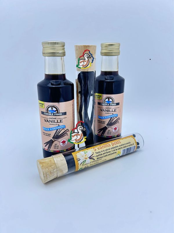 5 Vanilla Pod Sticks From Madagascar & 1x Vanilla Essence 100ml Combo Deal