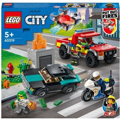 LEGO CITY 60319 SOCCORSO ANTINCENDIO E INSEGUIMENTO DELLA POLIZIA