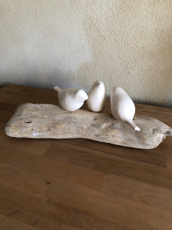 3 Oiseaux sur bois flotté #4