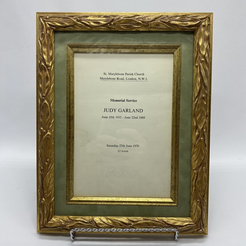 Judy Garland Framed Memorial Service