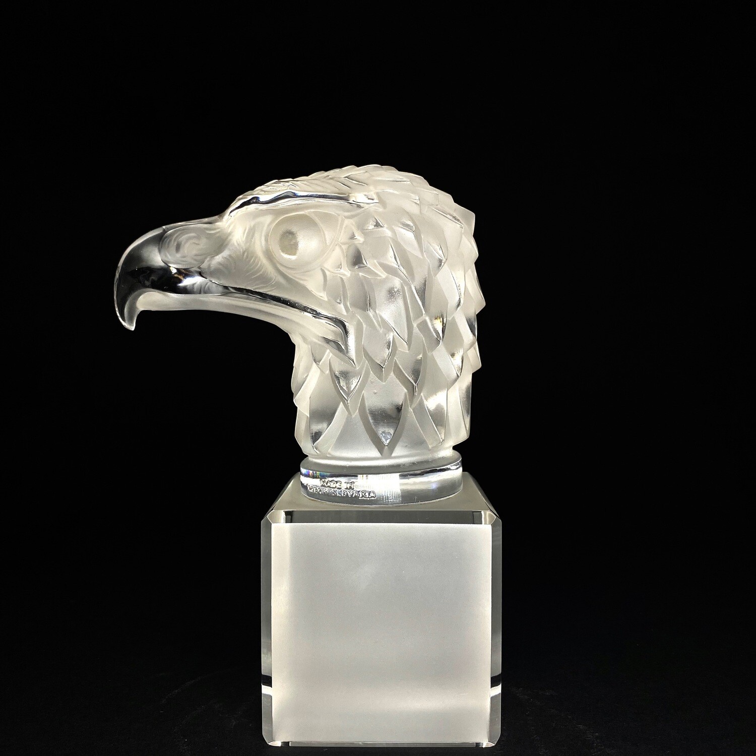 Czechoslovakian Art Deco Frosted Glass Car Mascot - Eagle