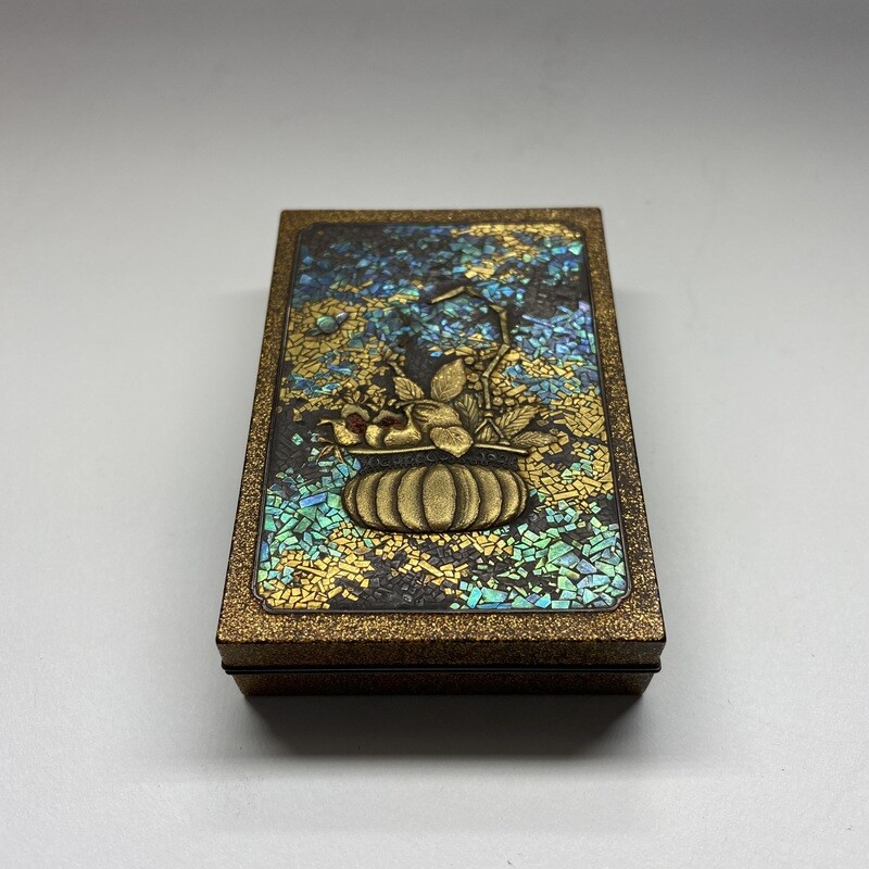 Japanese Lacquer Kogo Box With Micro Mosaic From The Edo Period