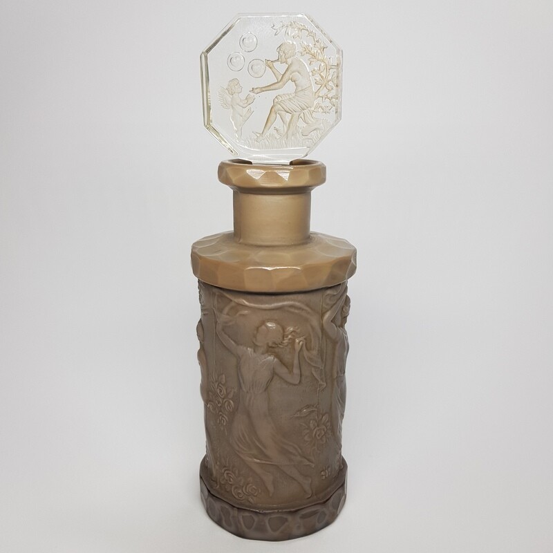 Art Deco Experimental color Glass Perfume bottle by H.Hoffmann