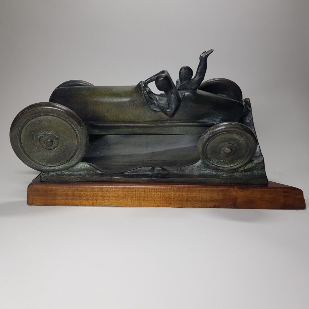 Substantial Solid Bronze Art Deco Sculpture by O.Svec - Highly Stylized Bronze Czechoslovakian Art Deco BRONZE Award  Circa 1926