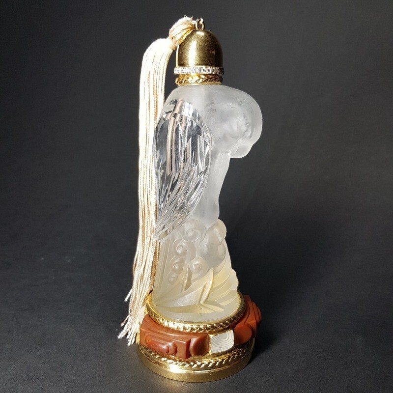 Rare Austrian Art Deco Glass Parrot Perfume Bottle 1930s