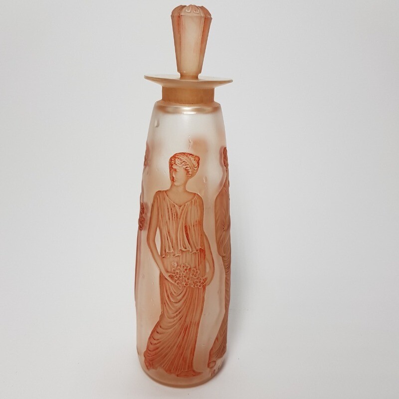 Rene Lalique Ambre Antique Commercial French Perfume Bottle for Coty Art Nouveau 1910