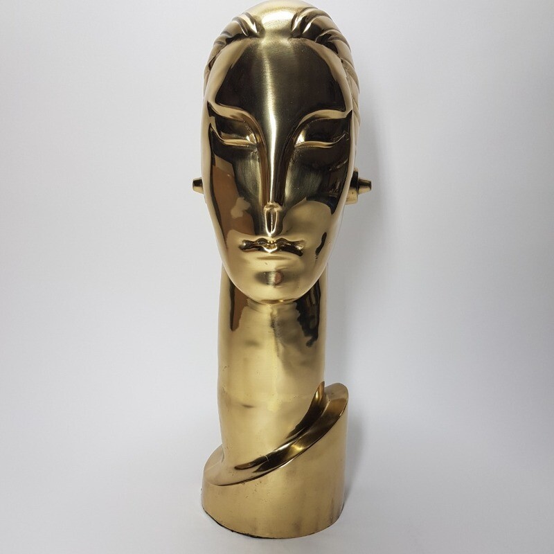 European Bronze Art Deco Male Bust 1930s