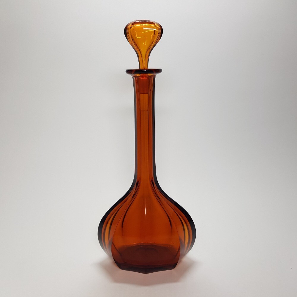 Moser Carlsbad Amber Glass Art Deco Decanter 1930s