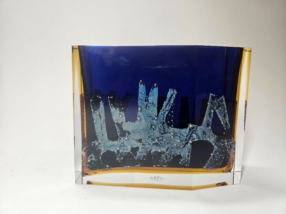 Midcentury Glass Vase by Pavel Hlava Exbor 1960-70