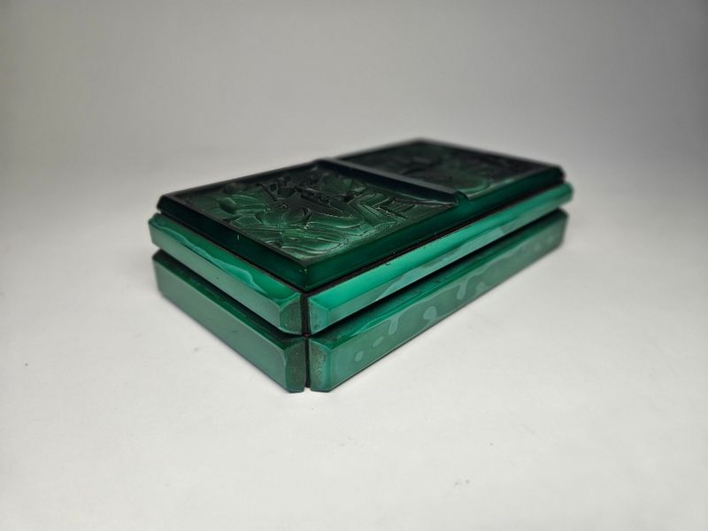 Curt Schlevogt Malachite Glass Ingrid Jazz Band Art Deco Box Czechoslovakia