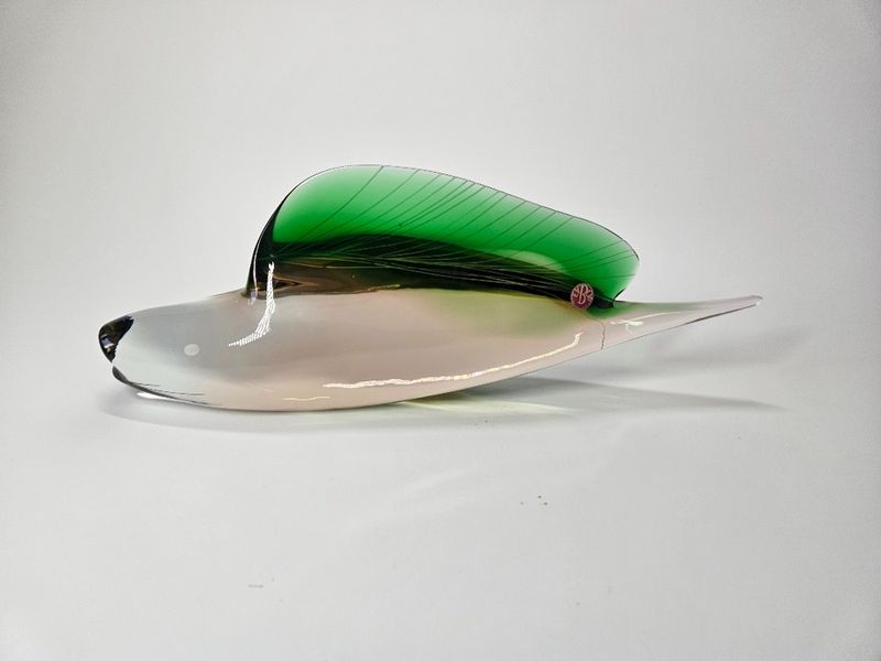 Exbor Mid Century Glass Fish Statue 1970s