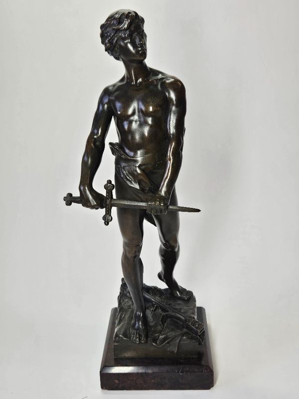 Bronze French Male Statue by Raoul.Larche with Foundry  Mark 1900