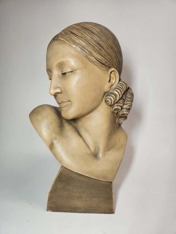 Art Deco Terracotta Bust Czechoslovakia, c1930 By Bohumil Rezl