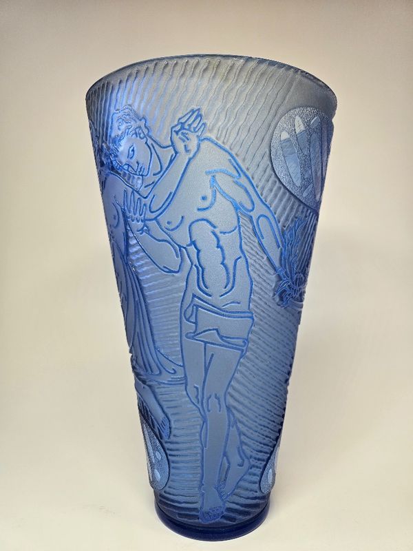 Huge Zelezny Brod Sklo Art Deco Vase Czechoslovakia 1930s