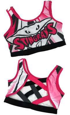 Pink and Black Stingrays Sports Bra