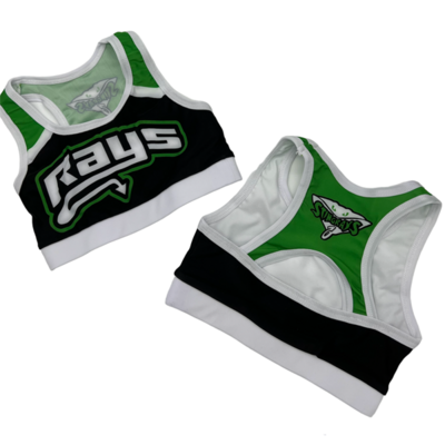 Rays Black & Green Sports Bra