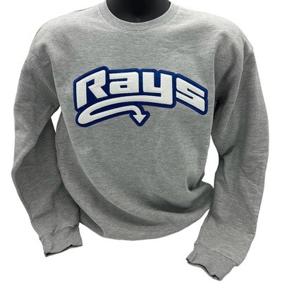 Rays Felt Applique GRAY Crew Neck Sweatshirt