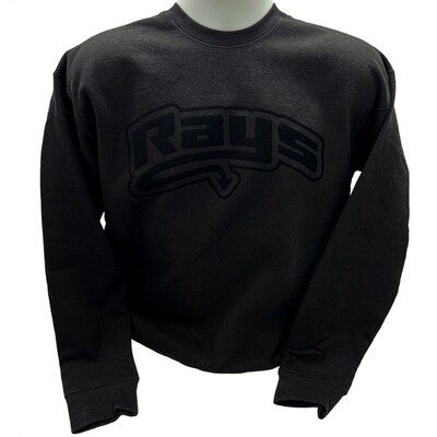 Rays Felt Applique Black on Black Sweatshirt