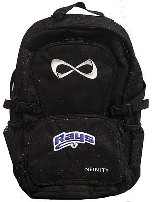 Black Glitter Backpack w/Rays Logo