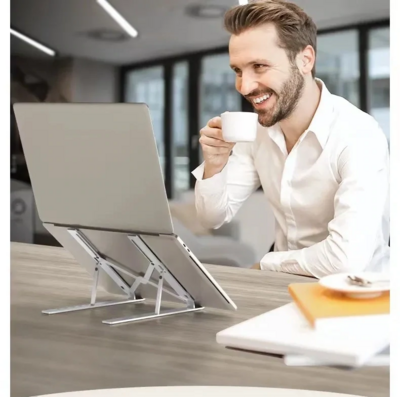 Portable Aluminum Laptop Stand – Perfect for MacBook and PC Users!&quot;