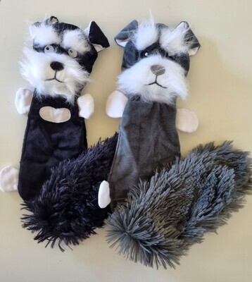 No Stuffing Dog Toy with Squeakers - Schnauzer