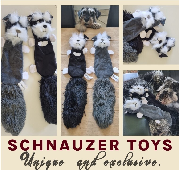 No Stuffing Dog Toy with Squeakers - Schnauzer
