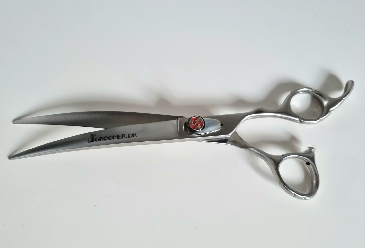 Groomer.dk Curved Red Stone Scissor - 7.5 Inch