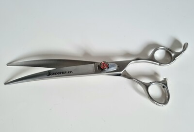 Groomer.dk Curved Red Stone Scissor - 7.5 Inch
