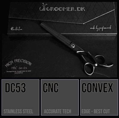 Groomer.dk Black Satin Basic Thinner Scissor- 7.5 Inch