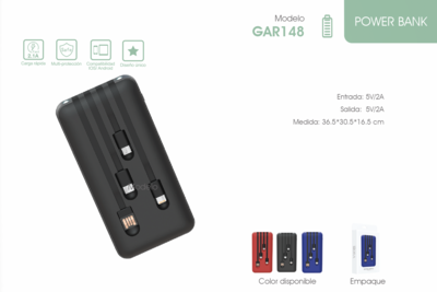 Power Bank Batería Portátil 20.000mah Real Universal GAR159