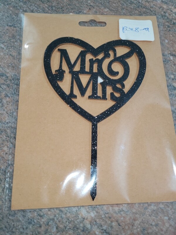 Mr and Mrs black cake topper
