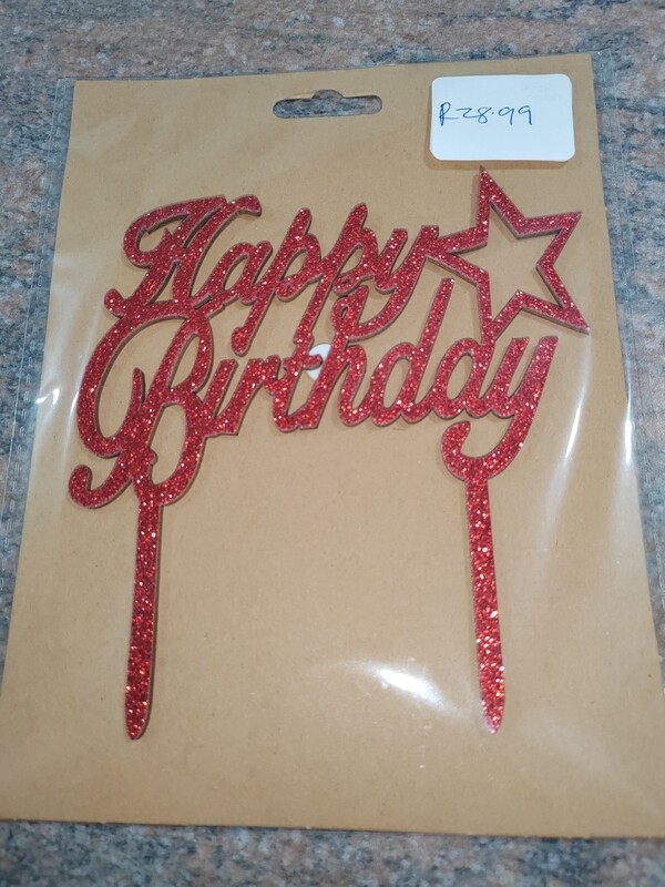 happy birthday topper red