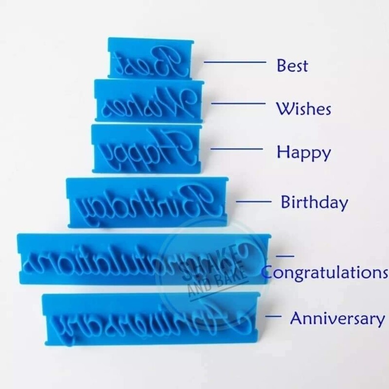 6 pcs Slogan Graphic press stamps 
