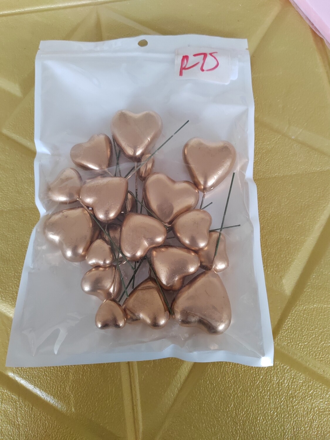 Heart gold faux balls