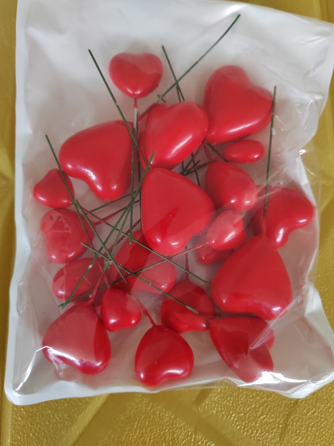 Red heart faux balls