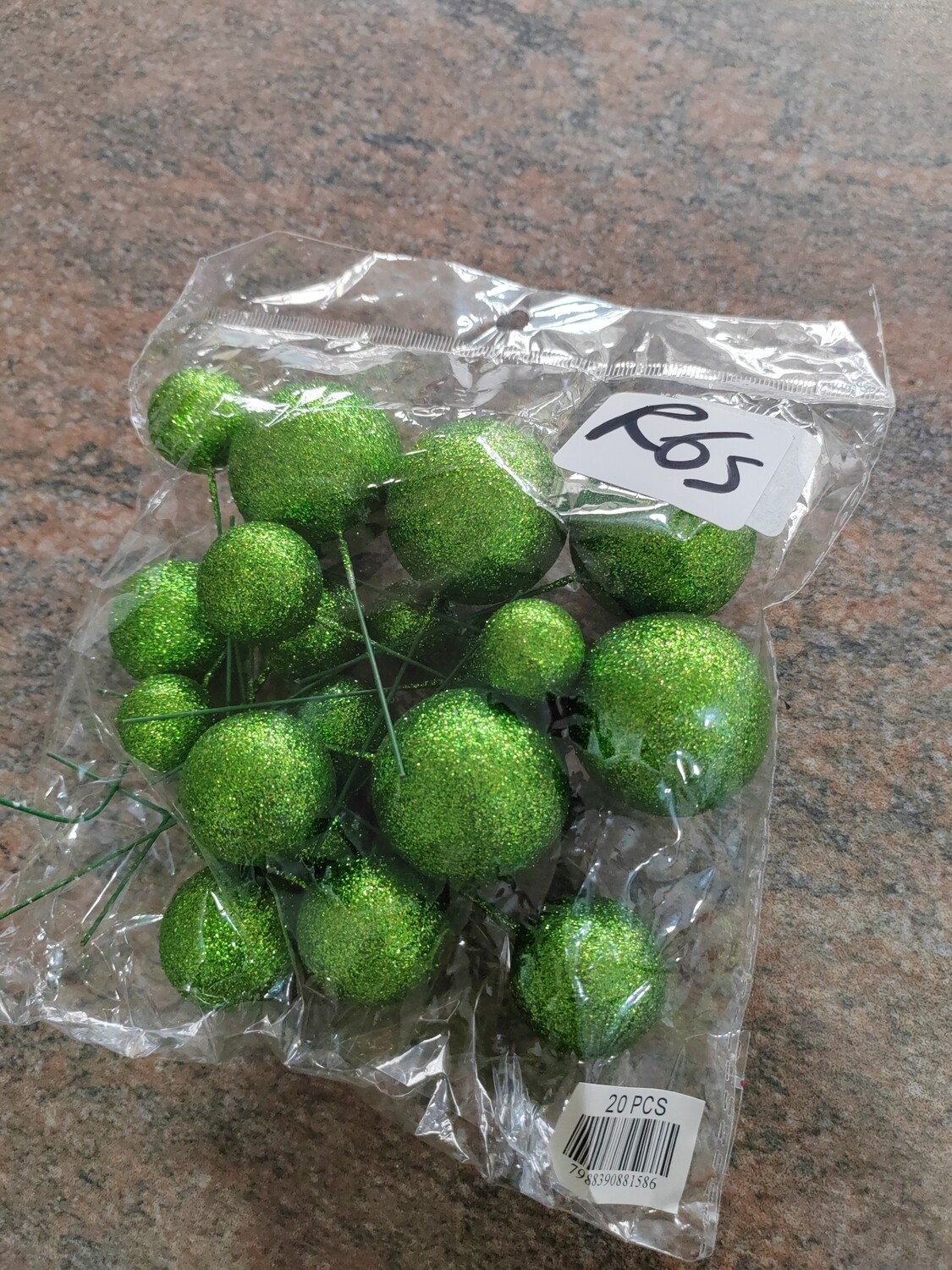 Green Gritter faux balls
