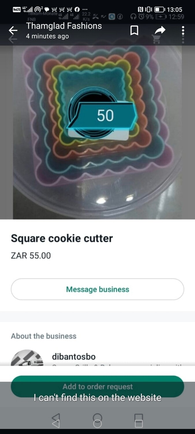 Square scones cutters