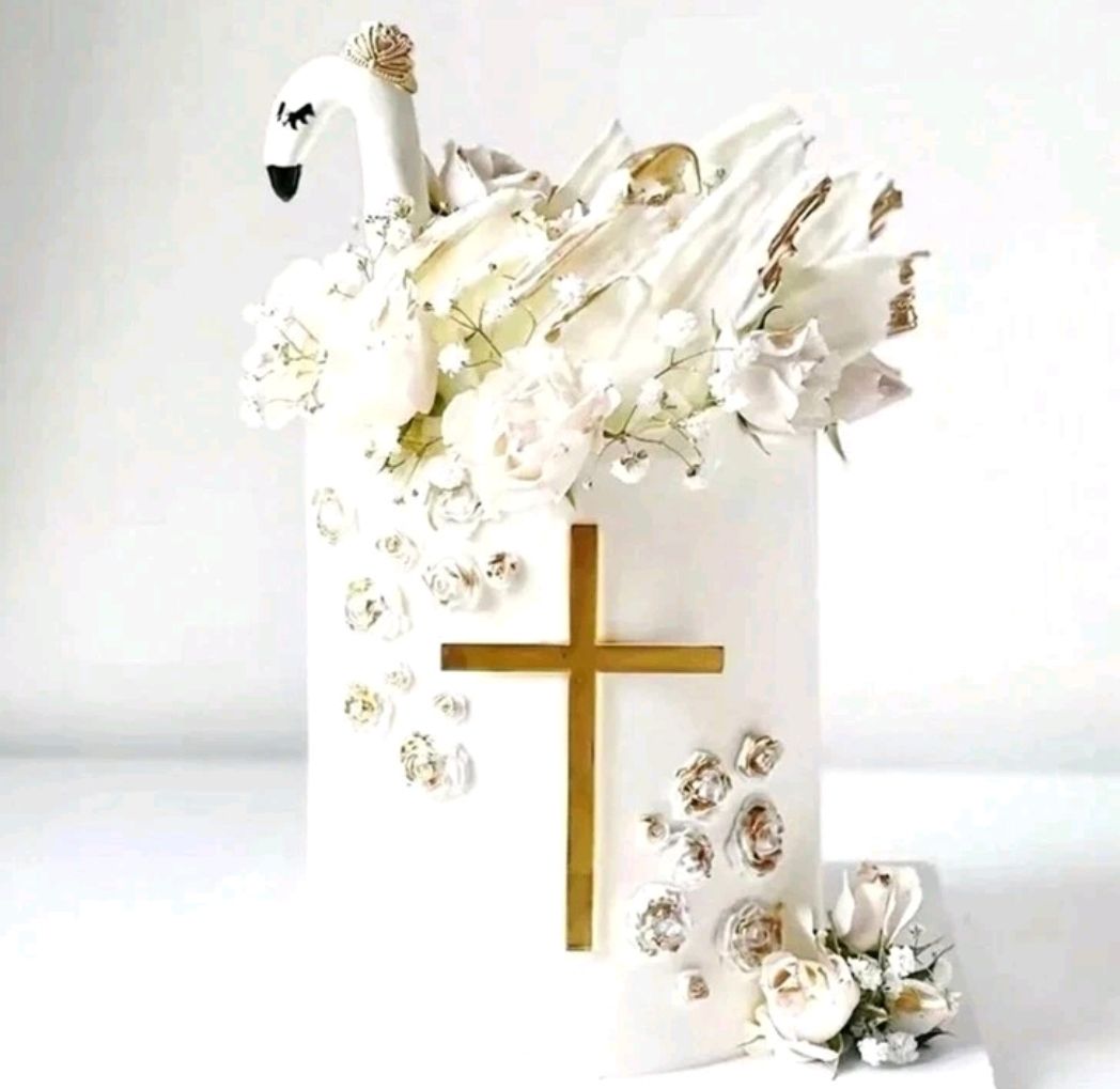 Acrylic cross cake topper