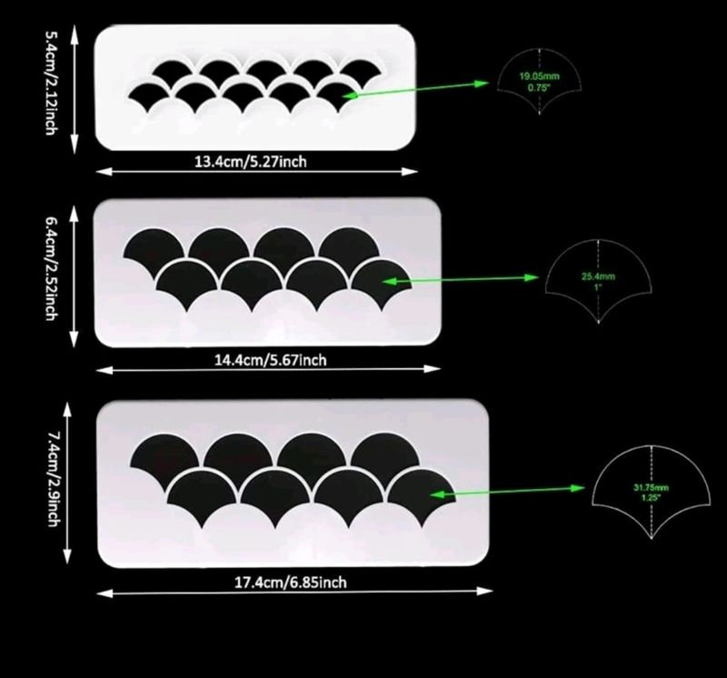 Fish scale design cutters 3pcs